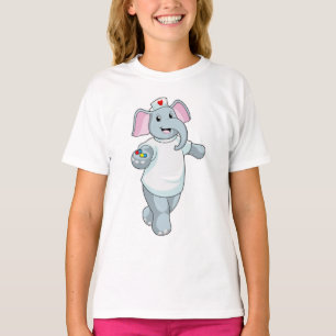 Elephant as Nurse with Medicine T-Shirt