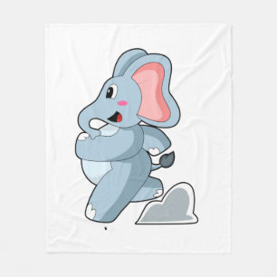 Elephant as Runner Fleece Blanket
