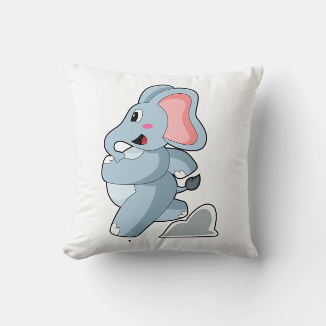 Elephant as Runner Throw Pillow (Front)