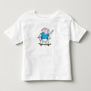 Elephant as Skater with Skateboard Toddler T-shirt