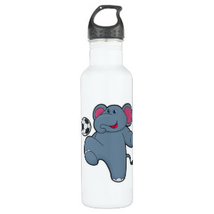 Elephant as Soccer player with Soccer ball 710 Ml Water Bottle