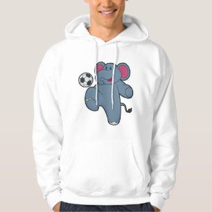 Elephant as Soccer player with Soccer ball Hoodie