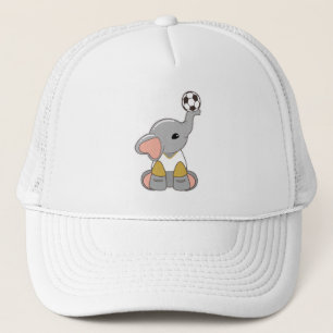 Elephant as Soccer player with Soccer ball Trucker Hat