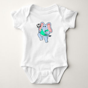 Elephant as Soccer player with Soccer.PNG Baby Bodysuit