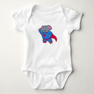 Elephant as Superhero Baby Bodysuit