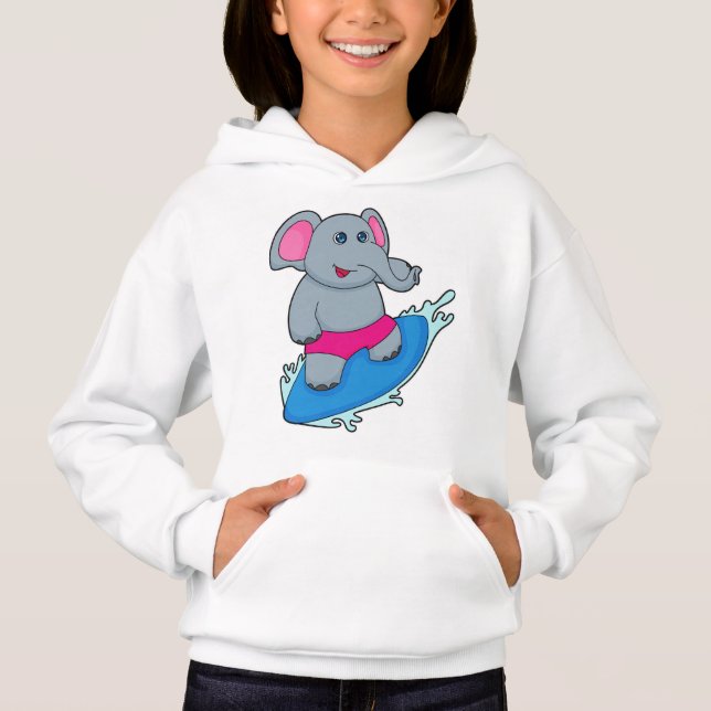 Elephant as Surfer with Surfboard (Front)