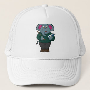 Elephant as Teacher with Book & Pointer Trucker Hat