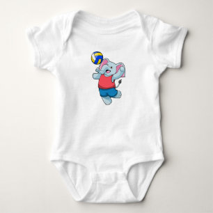 Elephant as Volleyball player with Volleyball Baby Bodysuit