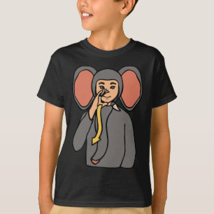 Elephant ASL Hand Gesture Deaf Hearing Loss Awaren T-Shirt