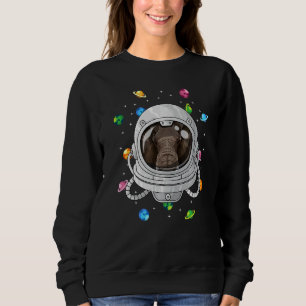 Elephant Astronaut Animal Deep In Space Cosmic Uni Sweatshirt