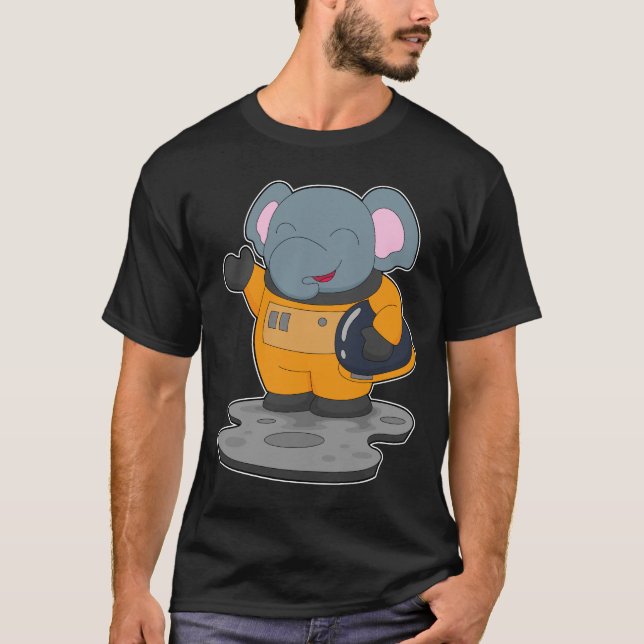 Elephant Astronaut Space T-Shirt (Front)