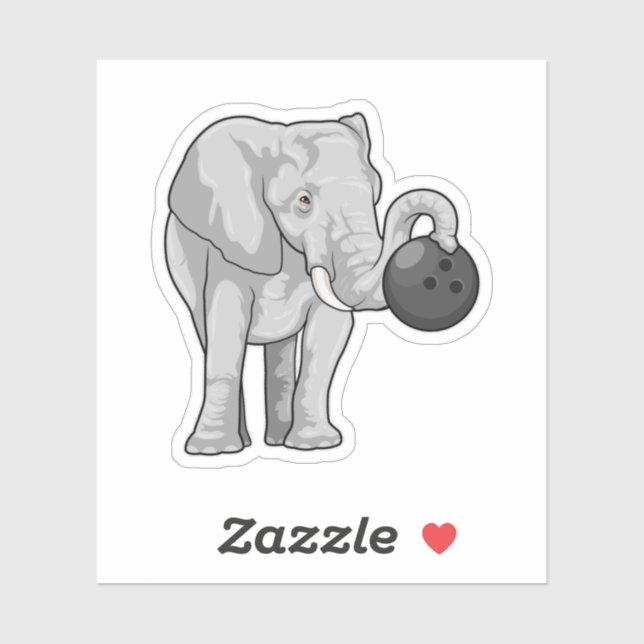 Elephant at Bowling with Bowling ball (Sheet)