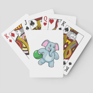 Elephant at Bowling with Bowling ball Playing Cards