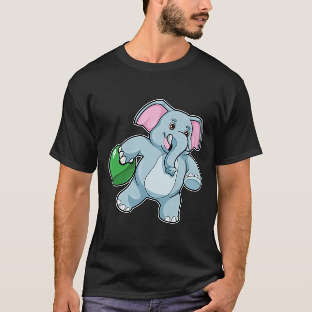 Elephant at Bowling with Bowling ball T-Shirt (Front)