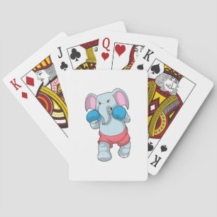 Elephant at Boxing with Boxing gloves Playing Cards