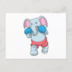 Elephant at Boxing with Boxing gloves Postcard