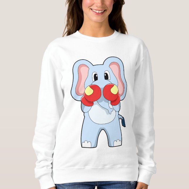 Elephant at Boxing with Boxing gloves Sweatshirt (Front)