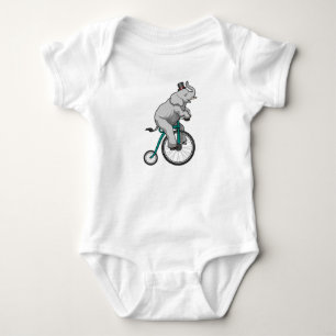 Elephant at Circus with Bicycle Baby Bodysuit