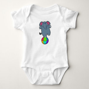 Elephant at Circus with Circus ball Baby Bodysuit