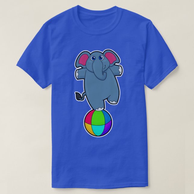 Elephant at Circus with Circus ball T-Shirt (Design Front)
