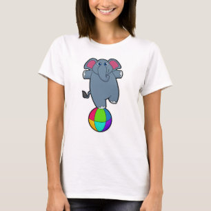 Elephant at Circus with Circus ball T-Shirt