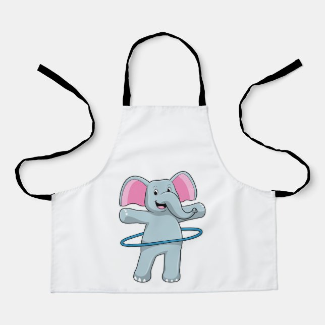 Elephant at Fitness with Fitness tires Apron (Front)
