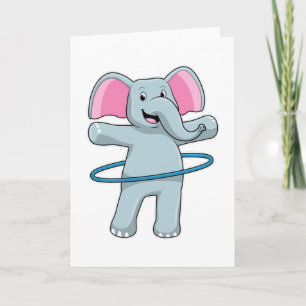 Elephant at Fitness with Fitness tires Card