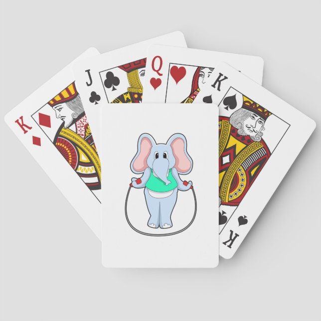 Elephant at Fitness with Skipping rope.PNG Playing Cards (Back)