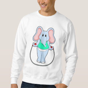 Elephant at Fitness with Skipping rope.PNG Sweatshirt