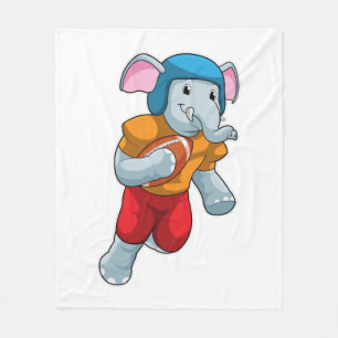 Elephant at Football Sports Fleece Blanket