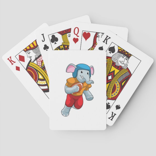 Elephant at Football Sports Playing Cards (Back)