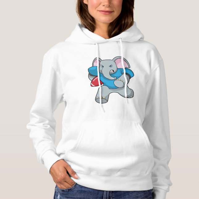 Elephant at Football with Equipment Hoodie (Front)