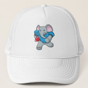 Elephant at Football with Equipment Trucker Hat