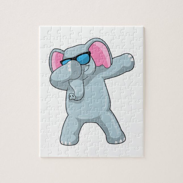 Elephant at Hip Hop Dance Dab Jigsaw Puzzle (Vertical)