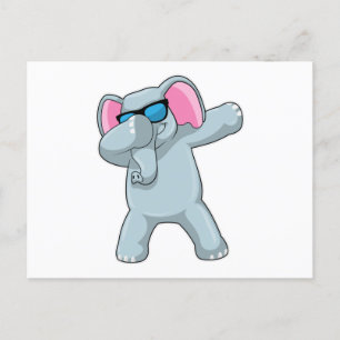 Elephant at Hip Hop Dance Dab Postcard