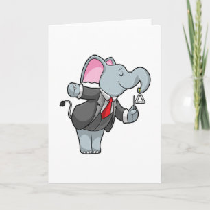 Elephant at Music with Triangle Card
