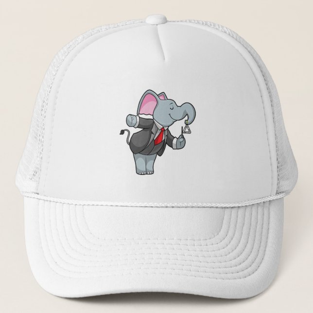 Elephant at Music with Triangle Trucker Hat (Front)