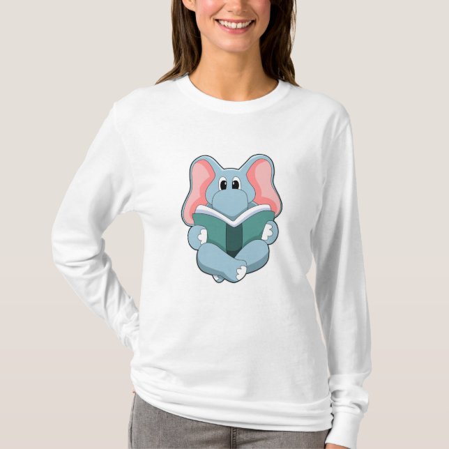 Elephant at Reading with Book T-Shirt (Front)