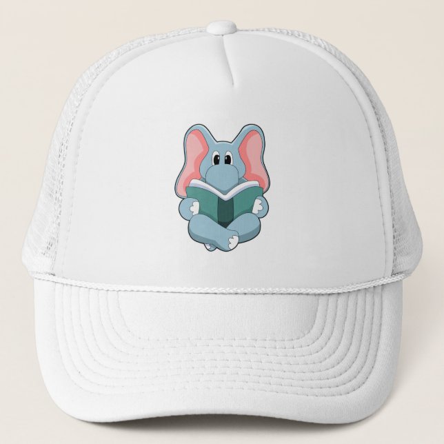 Elephant at Reading with Book Trucker Hat (Front)