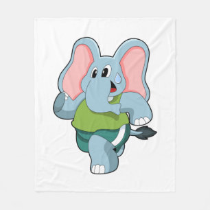 Elephant at Running Fleece Blanket