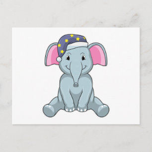 Elephant at Sleeping with Night cap Postcard