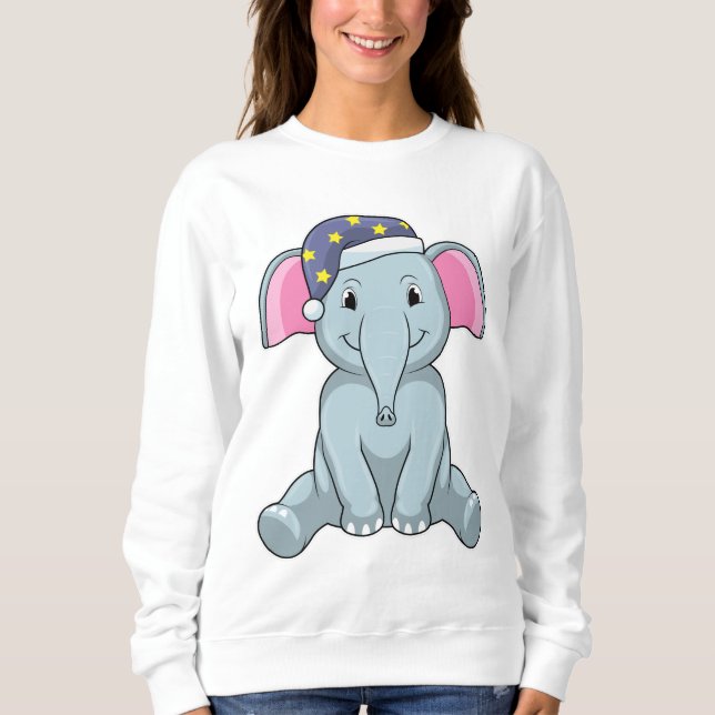 Elephant at Sleeping with Night cap Sweatshirt (Front)