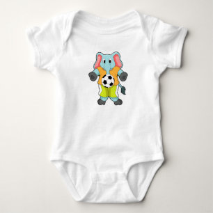 Elephant at Soccer Sports Baby Bodysuit