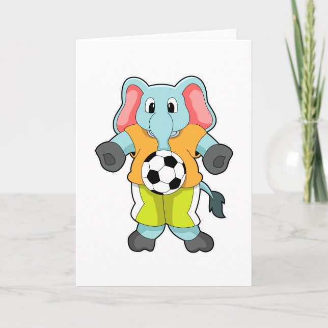 Elephant at Soccer Sports Card (Front)