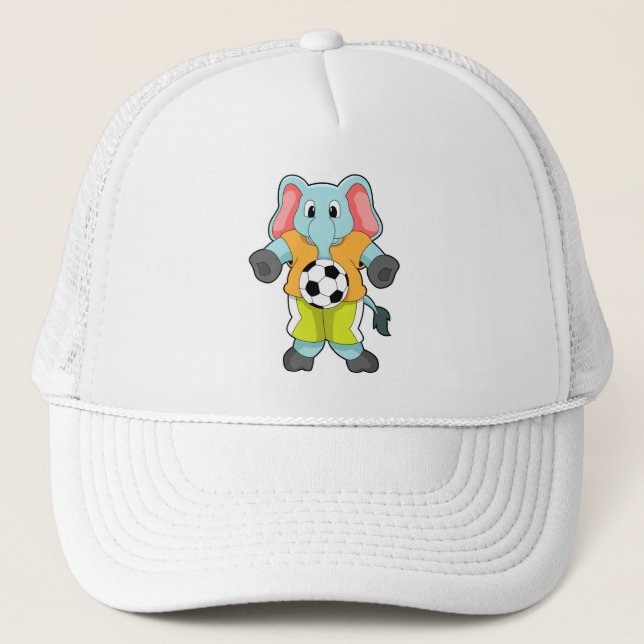 Elephant at Soccer Sports Trucker Hat (Front)