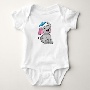 Elephant at Splash with Water Baby Bodysuit