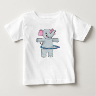 Elephant at Sports with Fitness tires Baby T-Shirt