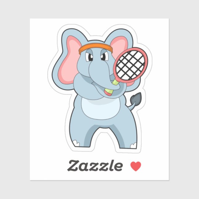 Elephant at Tennis with Tennis racket (Sheet)