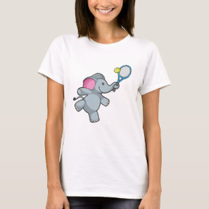 Elephant at Tennis with Tennis racket T-Shirt