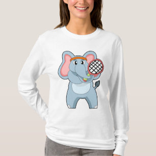 Elephant at Tennis with Tennis racket T-Shirt